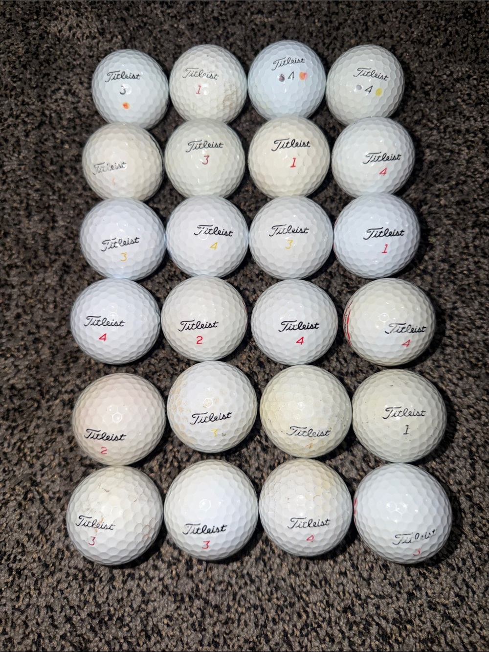 24 Titleist TruFeel & Velocity & AVX Used Golf Balls – Clean – Playable